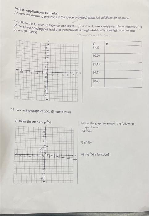 Solved Part D: Application (15 marks) Answer the following | Chegg.com