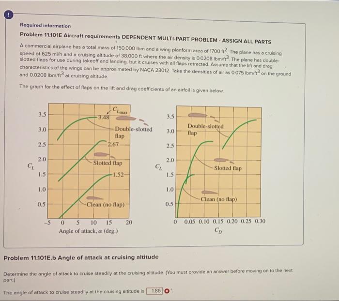 Solved ! Required information Problem 11.101E Aircraft | Chegg.com