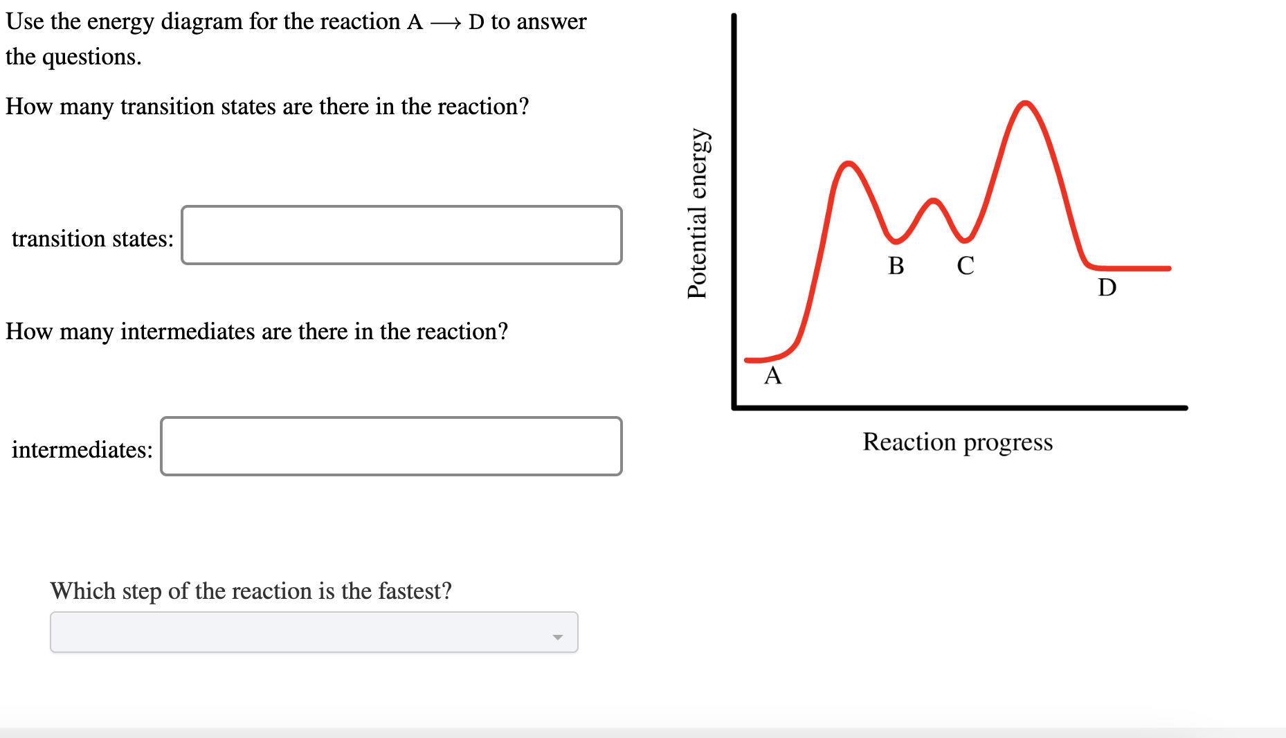 Solved Use the energy diagram for the reaction | Chegg.com