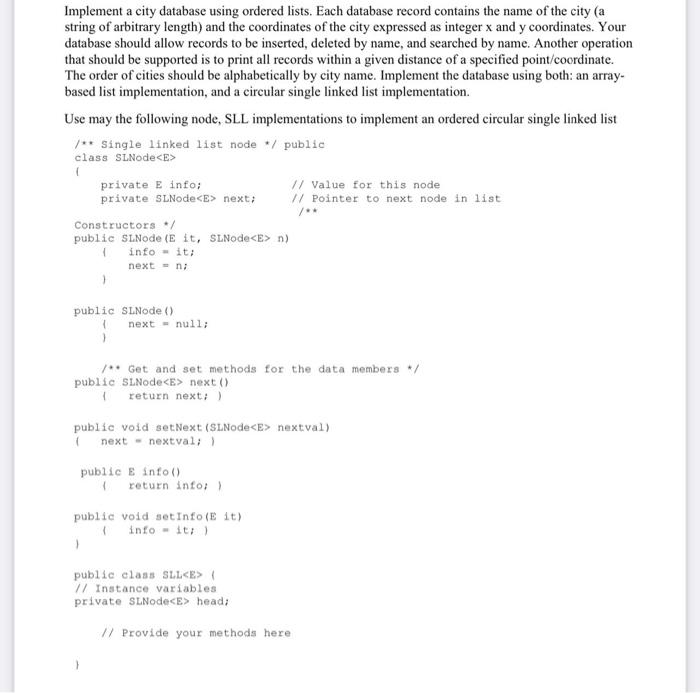 Solved Please write a java program that implements a | Chegg.com