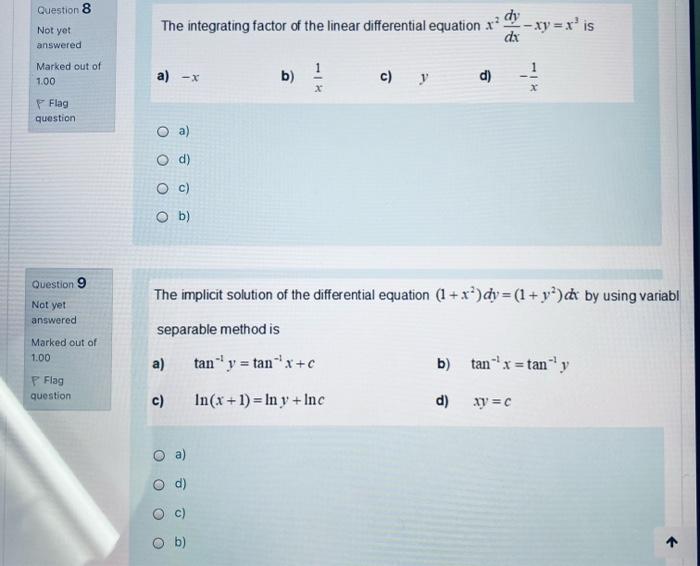 Solved The general solution first order differential | Chegg.com