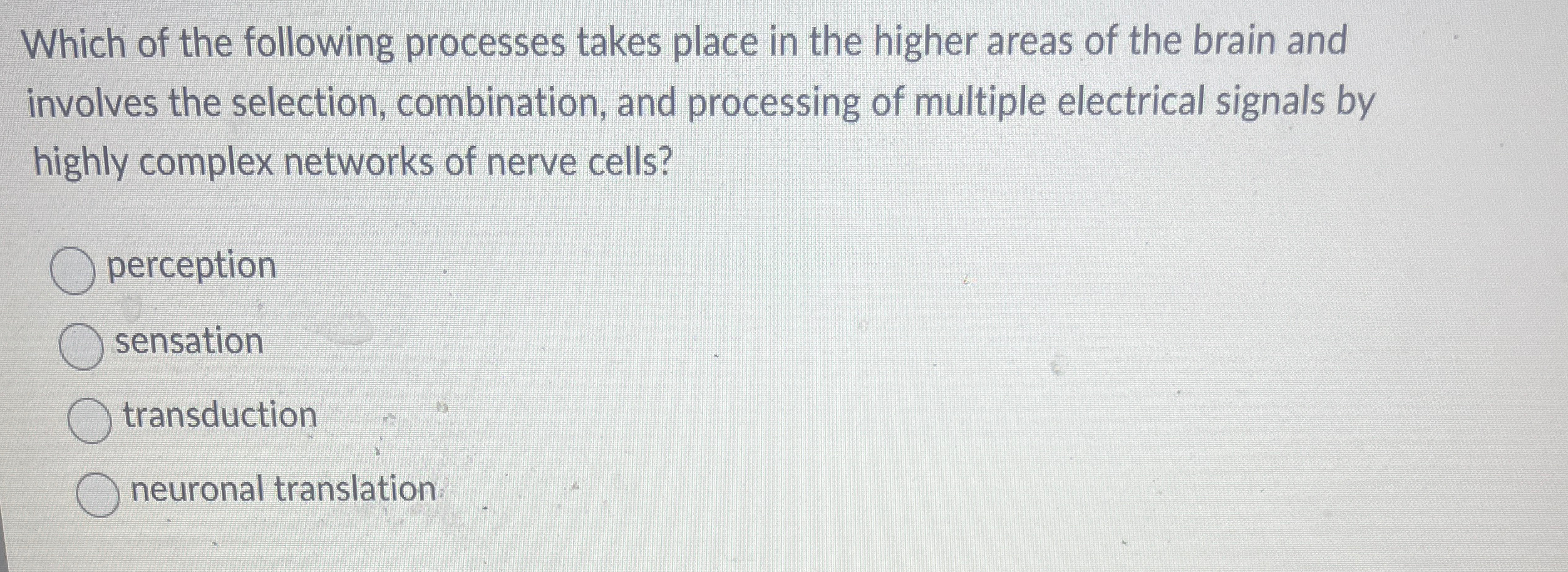 Solved Which of the following processes takes place in the | Chegg.com