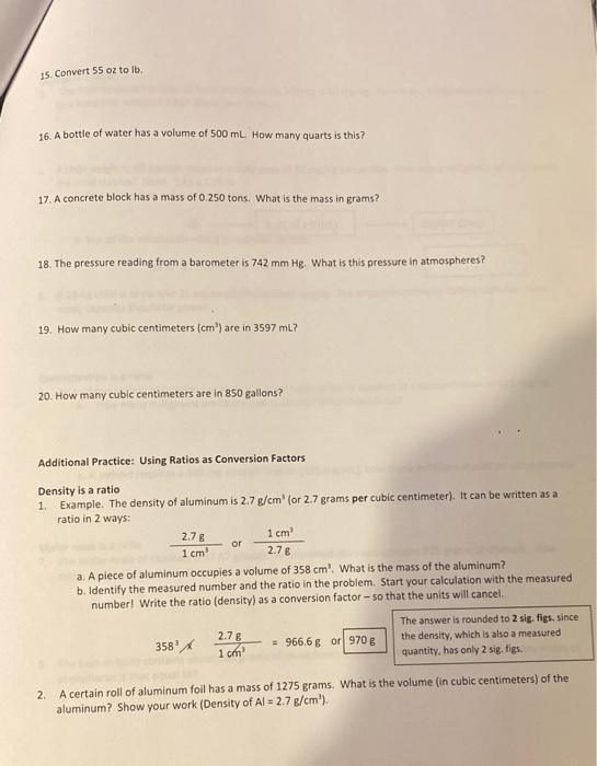 Solved e. Convert 650 microliters (ul) to Liters. Convert 16