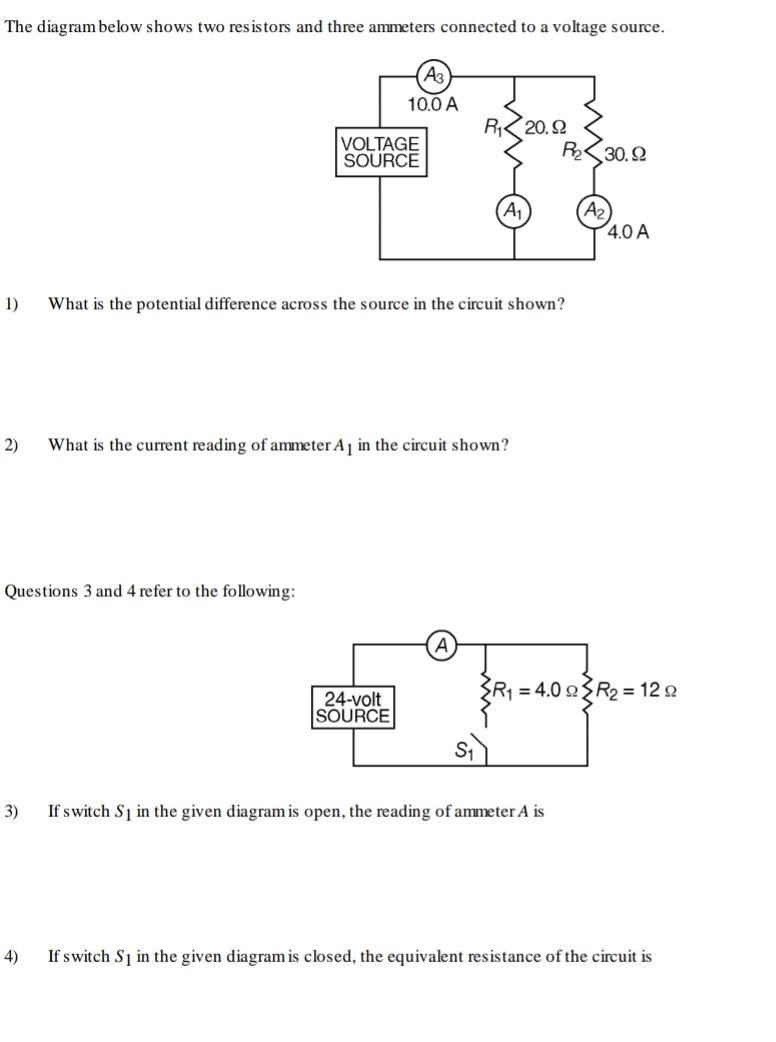 Solved The Diagram Below Shows Two Resistors And Three | Chegg.com