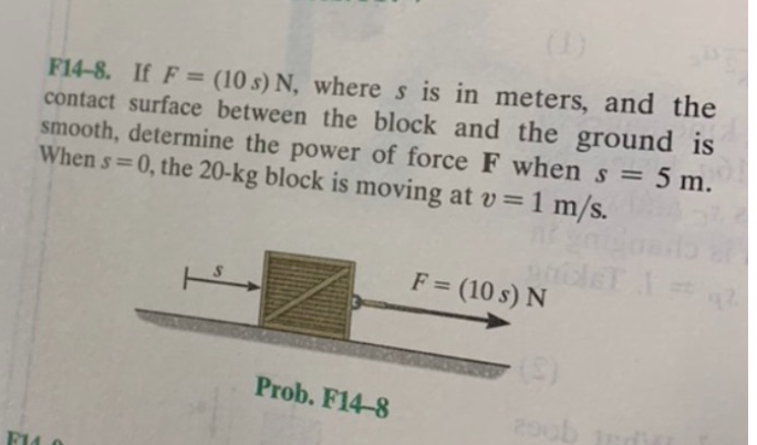 Solved F14 8 If F 10 S N Where S Is In Meters And Chegg Com