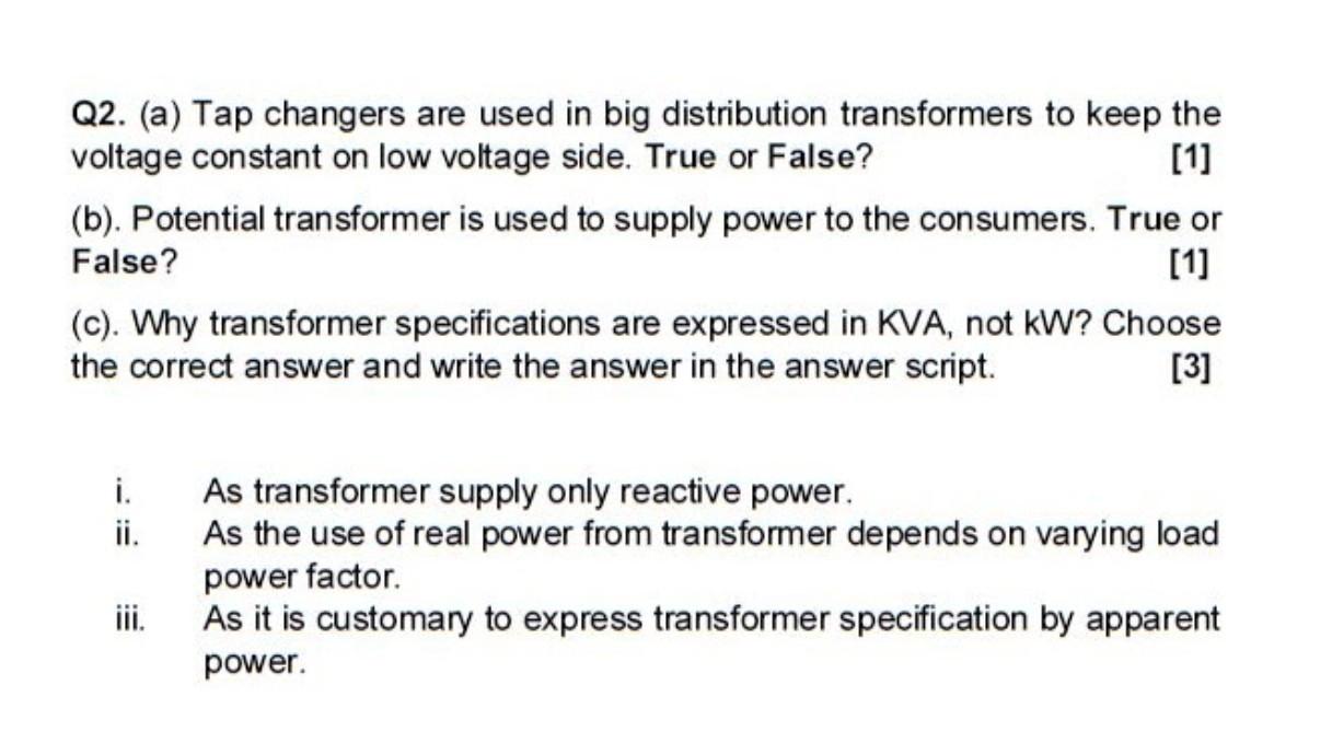 Transformer Tap Specifications