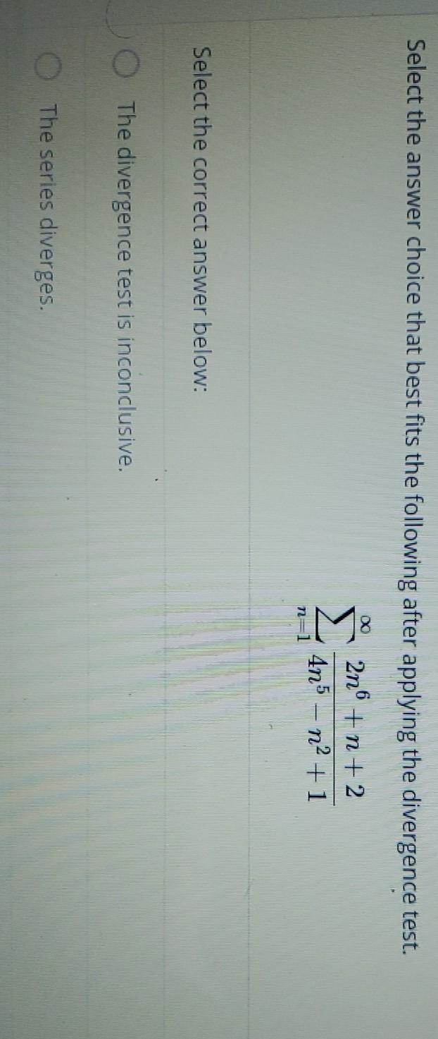 Solved Select the answer choice that best fits the following | Chegg.com