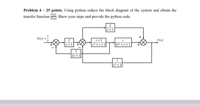 Solved Problem 4 - 25 points. Using python reduce the block | Chegg.com