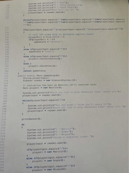 Solved Java programming. complete just the Hero class as | Chegg.com
