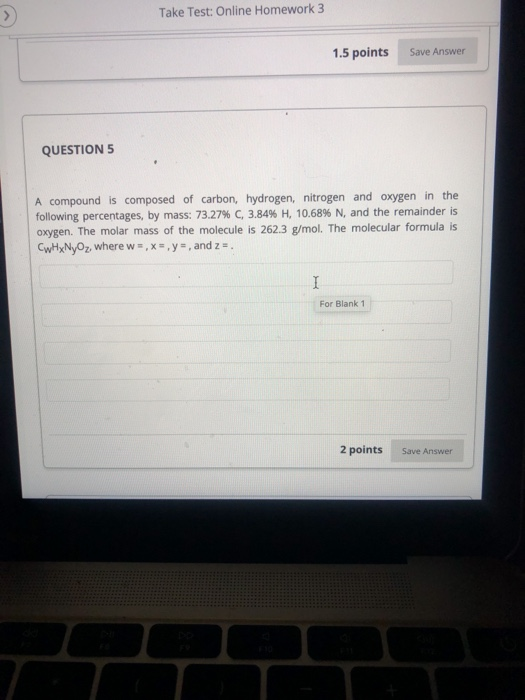 Solved Take Test: Online Homework 3 1.5 points Save Answer | Chegg.com