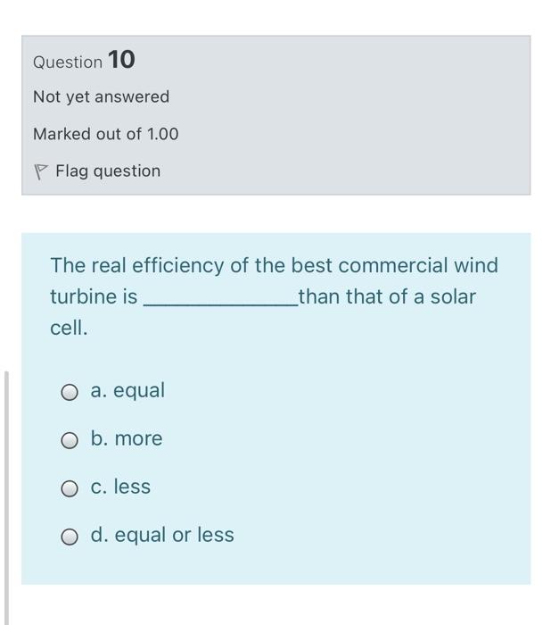 Solved Question 10 Not yet answered Marked out of 1.00 P | Chegg.com