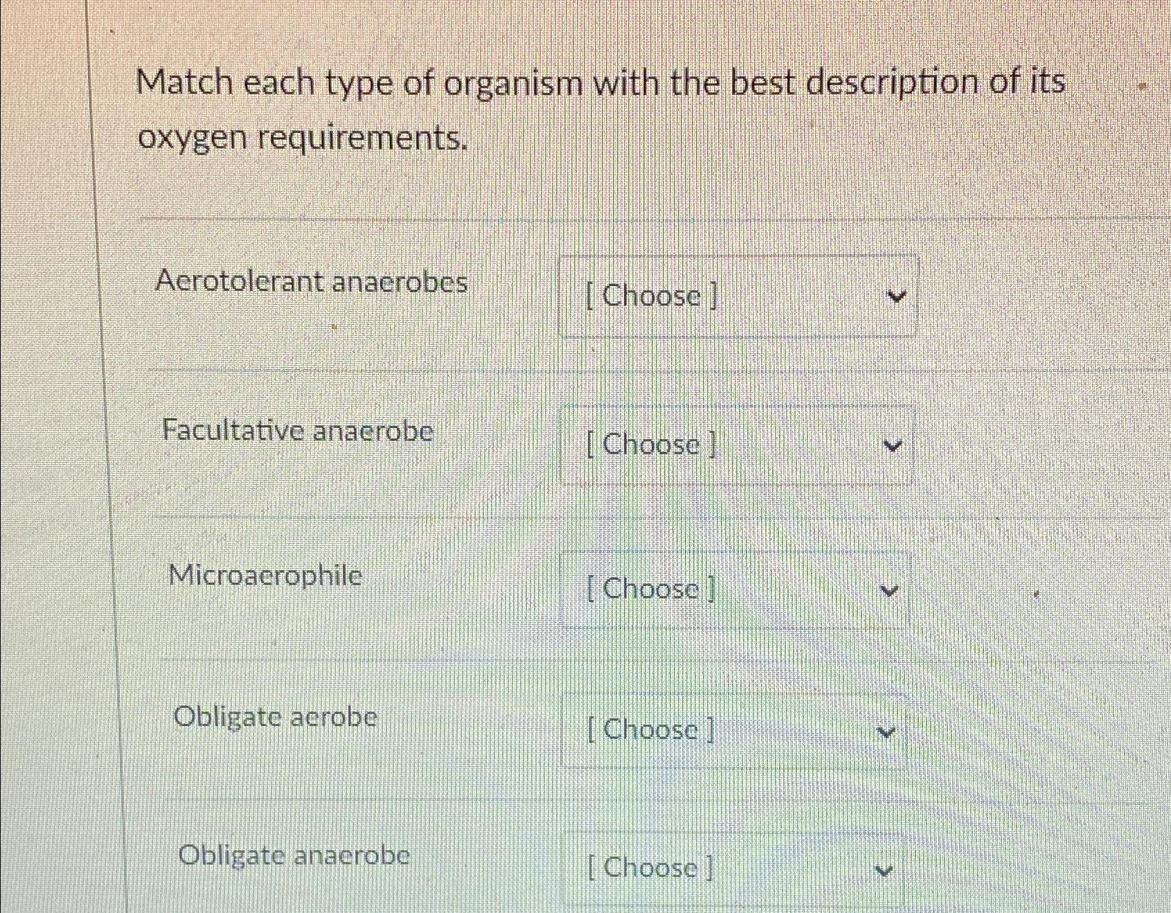Solved Match each type of organism with the best description
