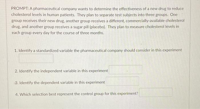 Solved PROMPT: A Pharmaceutical Company Wants To Determine | Chegg.com