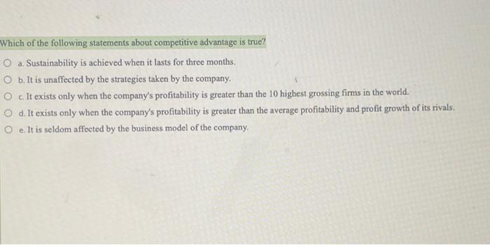 Solved Which of the following statements about competitive | Chegg.com