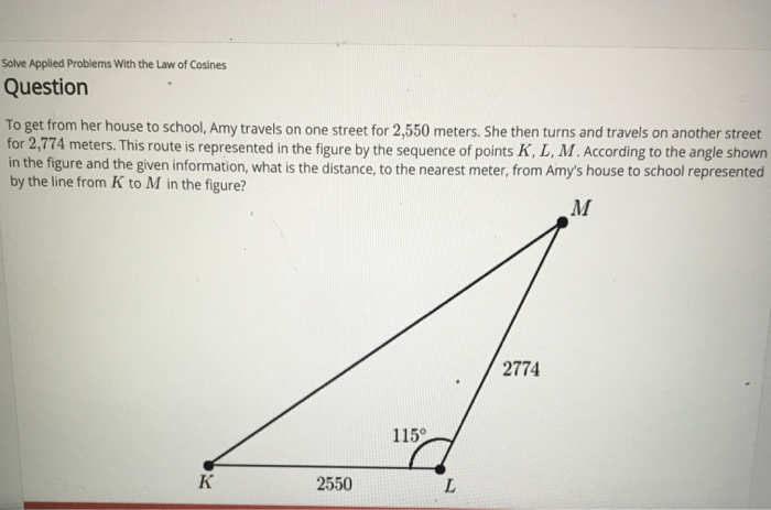 law of cosines homework answers