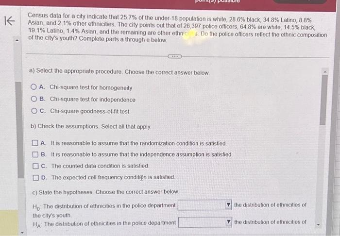 Solved Census Data For A City Indicate That 25.7% Of The | Chegg.com