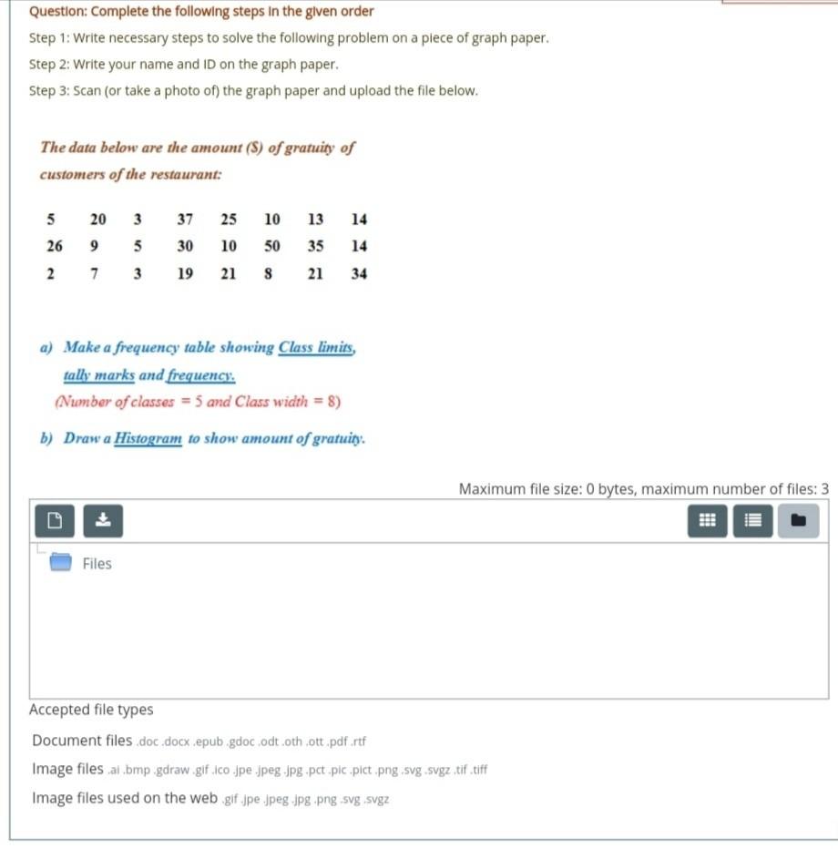 Solved Question: Complete the following steps in the given | Chegg.com