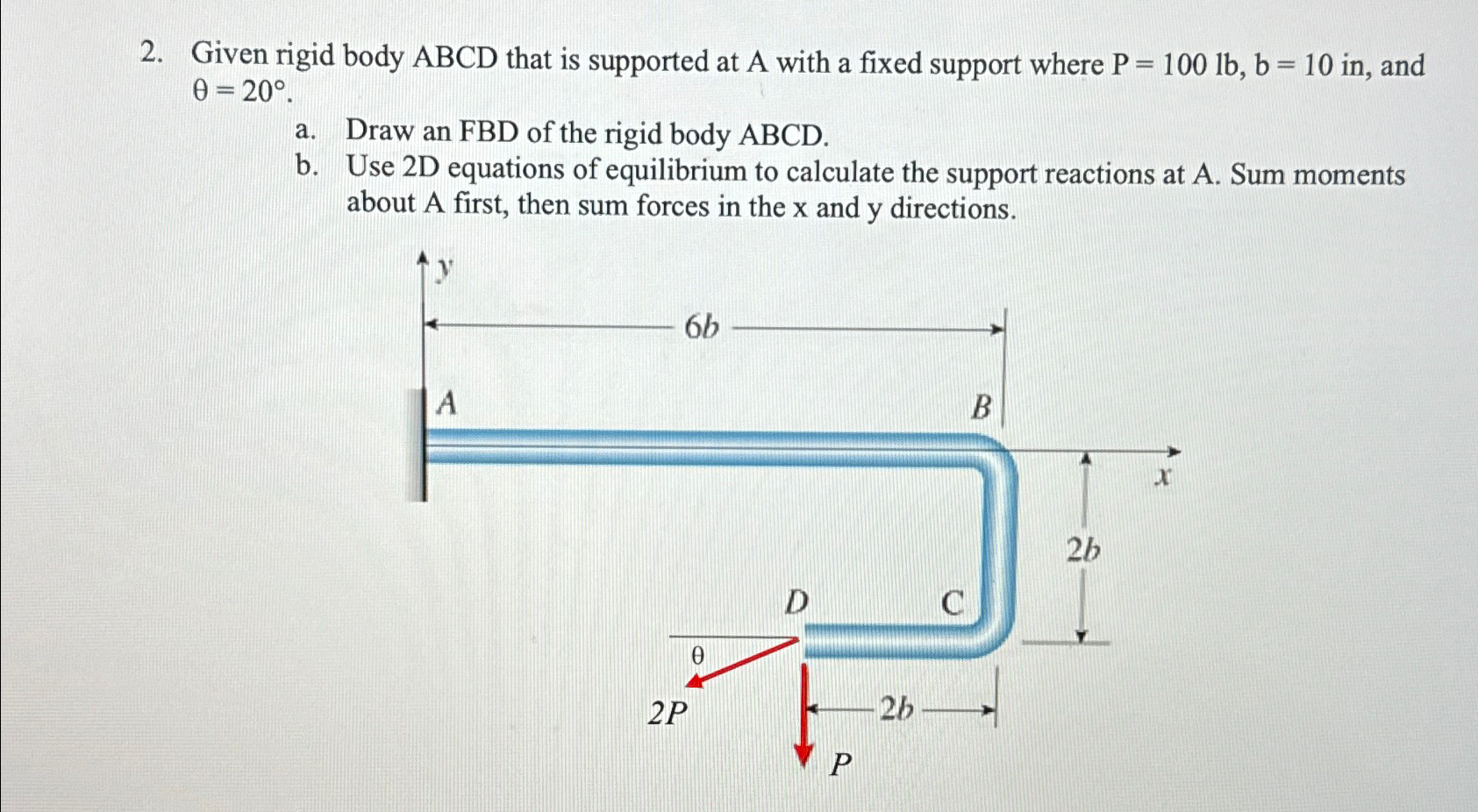 Solved Given rigid body ABCD that is supported at A with a | Chegg.com