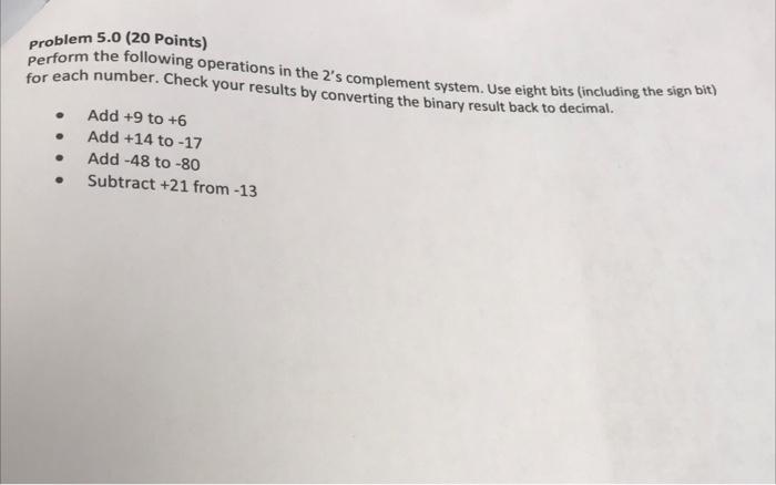 Solved problem 5.0 (20 Points) perform the following | Chegg.com