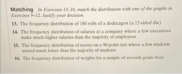 Matching In Exercises 13-16, match the distribution | Chegg.com