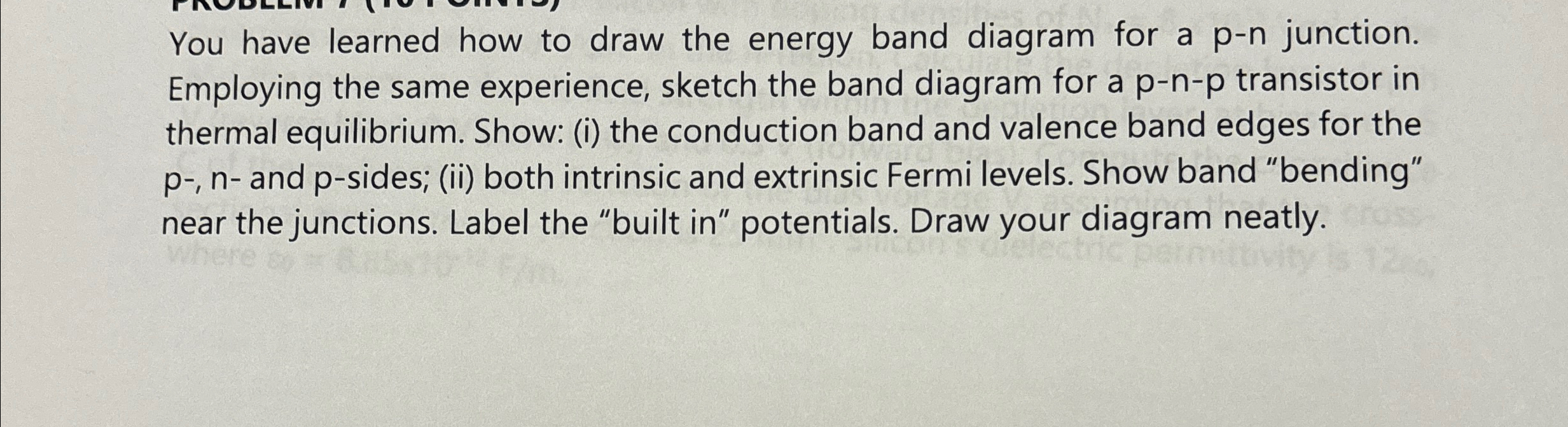 Solved You have learned how to draw the energy band diagram | Chegg.com
