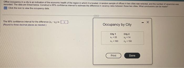 Solved Click the icon to view the occupancy data. The 95% | Chegg.com