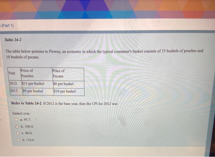 Solved (Part 1) Table 242 The table below pertains to