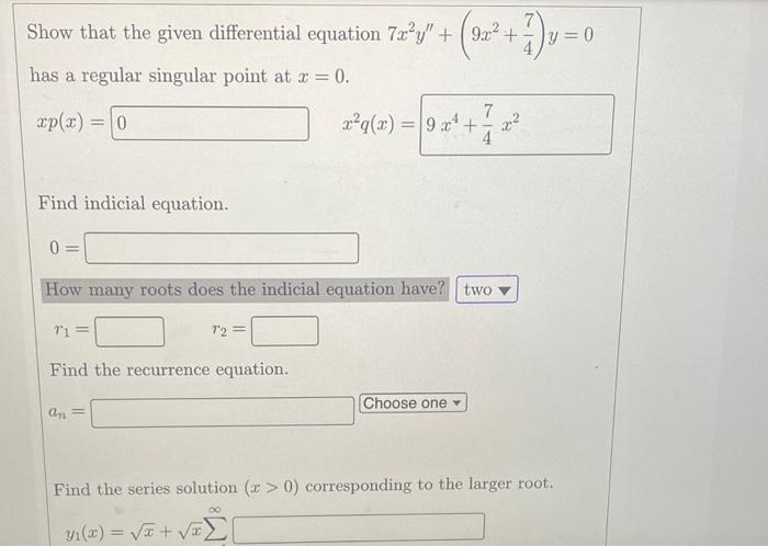 Solved Show that the given differential equation | Chegg.com