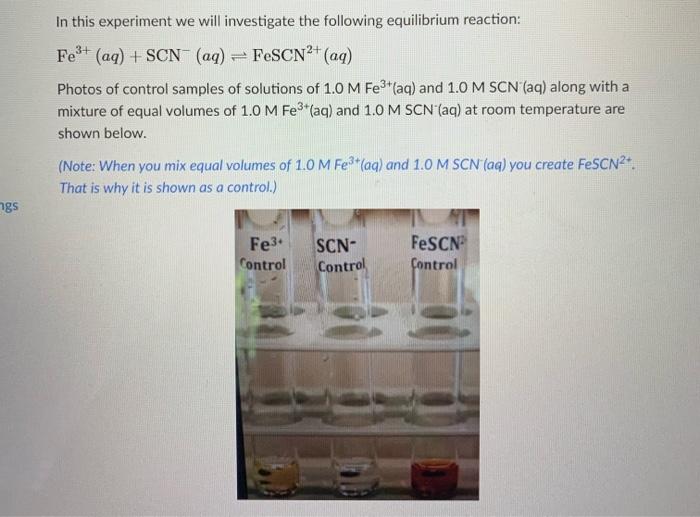 Solved In this experiment we will investigate the following | Chegg.com