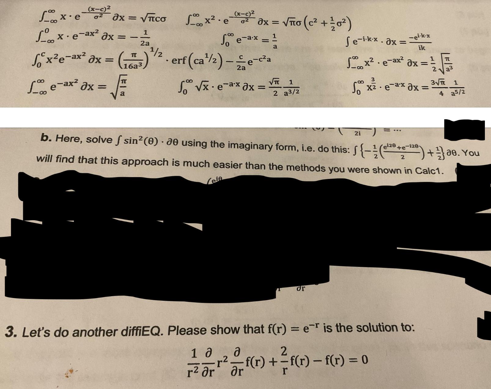 int_ infty infty e - x 2 dx sqrt pi