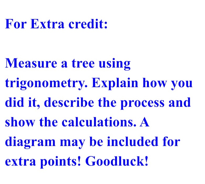 trigonometry extra credit assignment