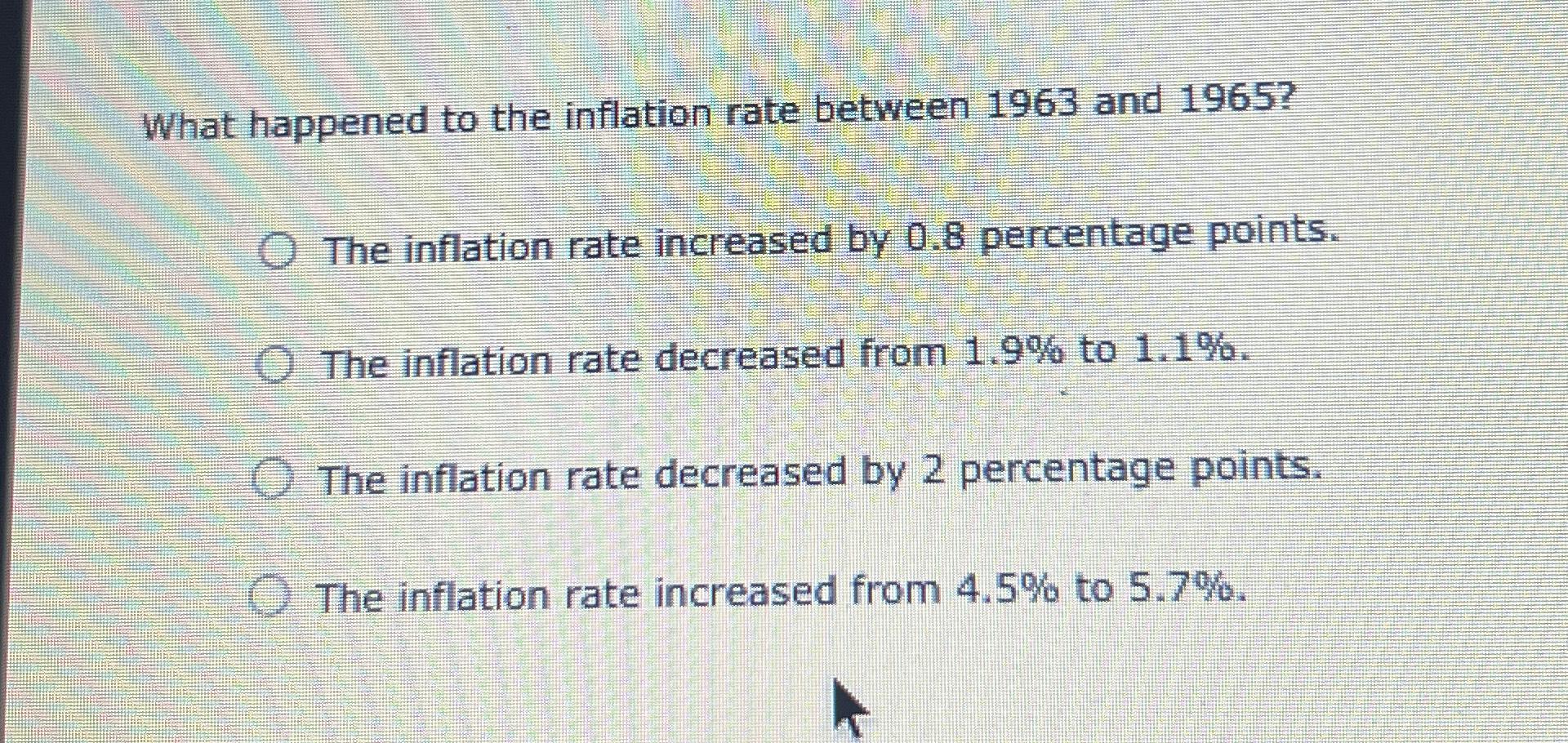 Solved What happened to the inflation rate between 1963 ﻿and