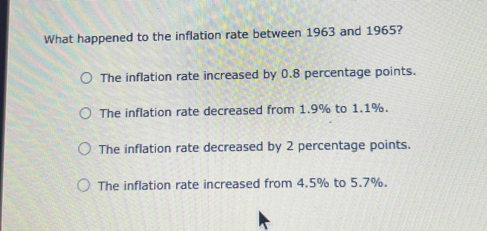 Solved What happened to the inflation rate between 1963 ﻿and