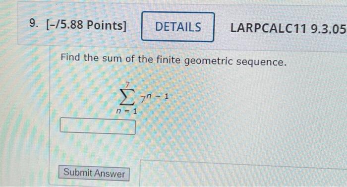 sum of finite geometric sequence meaning