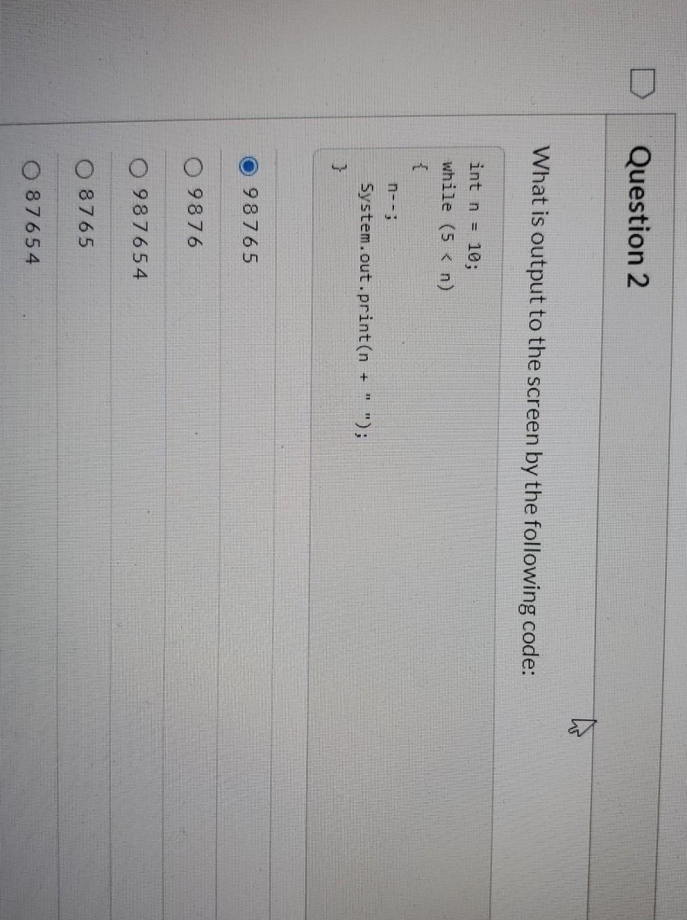 Solved What is output to the screen by the following code: | Chegg.com