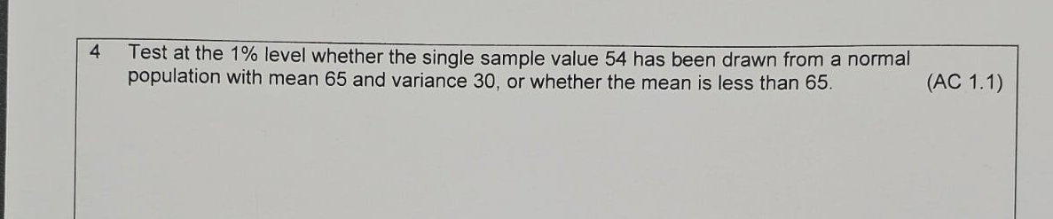 Solved 4 ﻿Test at the 1% ﻿level whether the single sample | Chegg.com