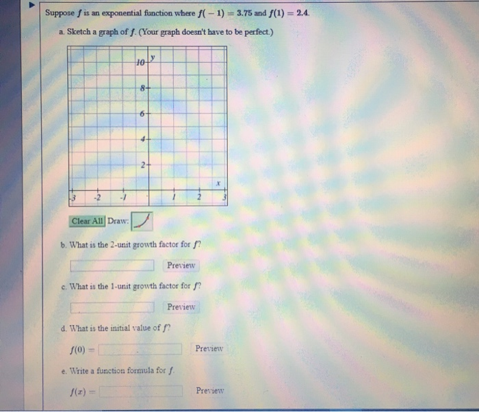 Solved Suppose f is an exponential function where f(-1) = | Chegg.com