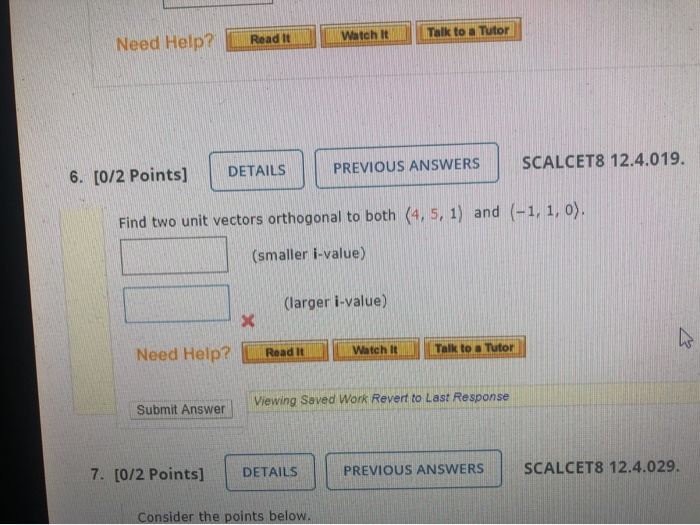 Solved Watch It Talk to a Tutor Read it Need Help? PREVIOUS | Chegg.com