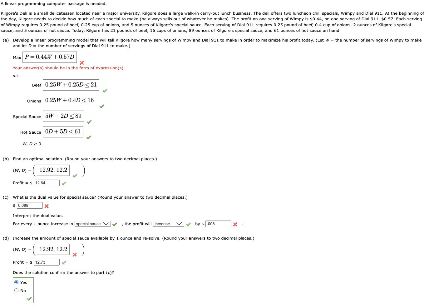 Solved A linear programming computer package is | Chegg.com