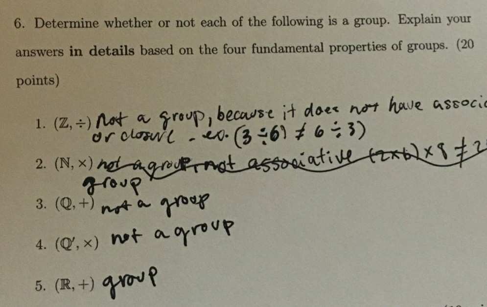 Solved 6. Determine whether or not each of the following is | Chegg.com