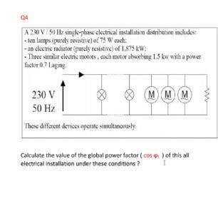 Solved Q11 A 230 V 50 Hz single-phase electrical | Chegg.com