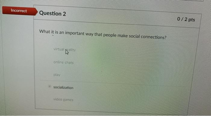 Solved Incorrect Question 1 0/2 pts According to the notes, | Chegg.com
