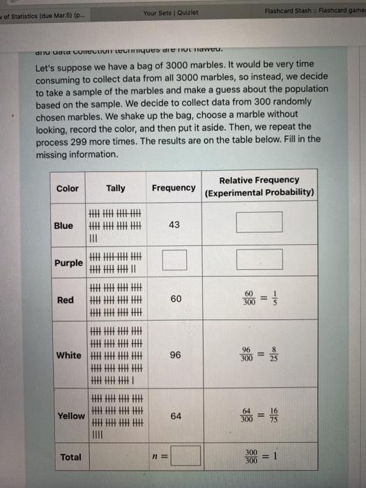 Solved Flashcard Stash Flashcard games w of Statistics (due