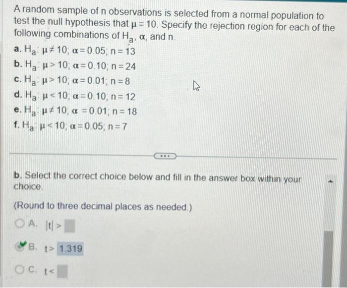 Solved A random sample of n observations is selected from a | Chegg.com