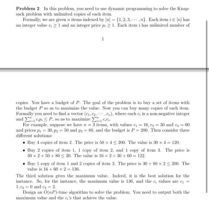 Solved Problem 2 In this problem, you need to use dynamic | Chegg.com