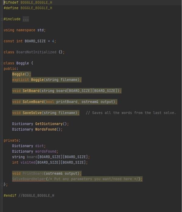 boggle test in c++ (dictionary done with prefix | Chegg.com