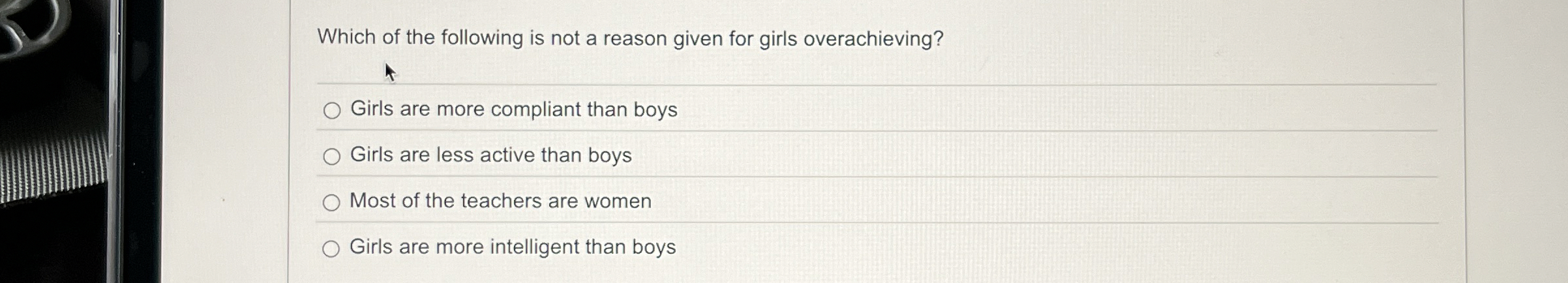 Solved Which of the following is not a reason given for | Chegg.com
