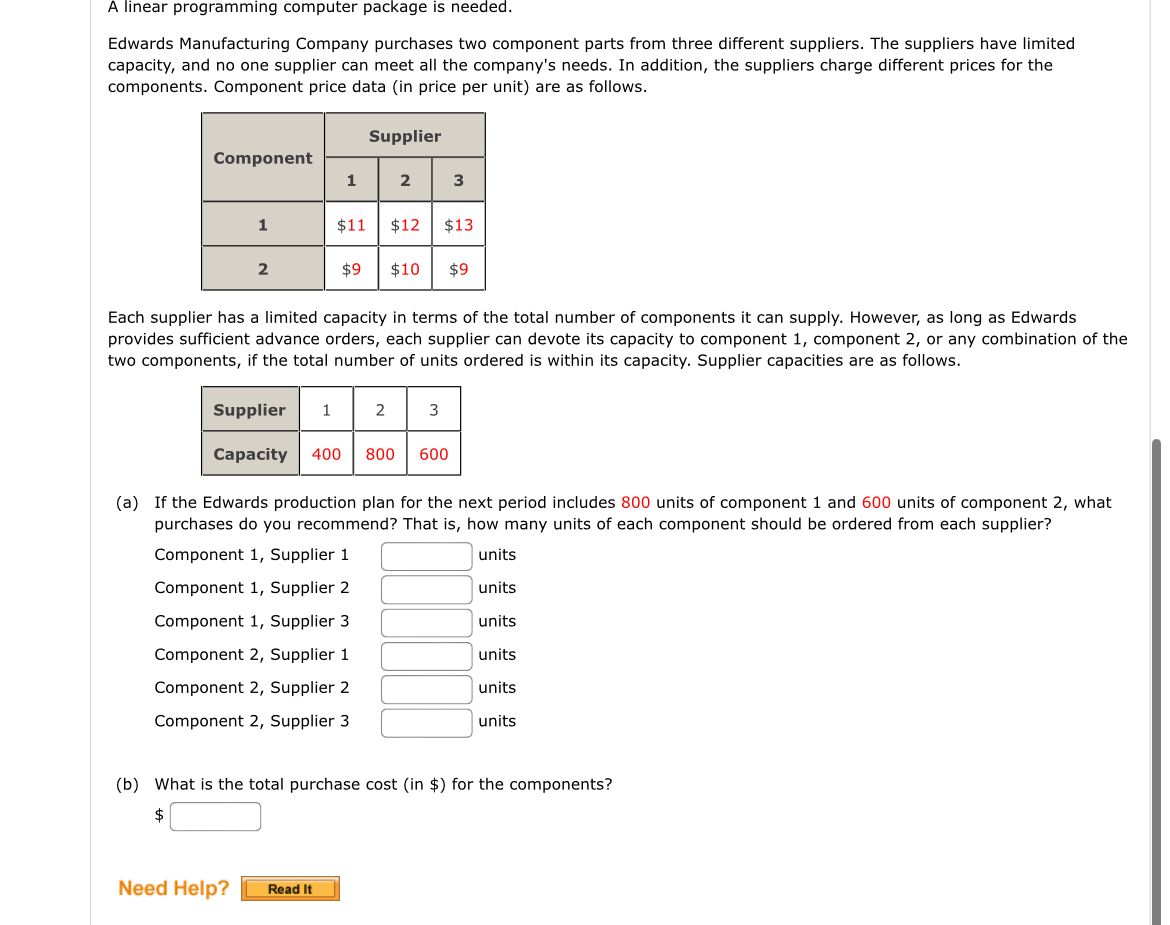 Solved A linear programming computer package is | Chegg.com