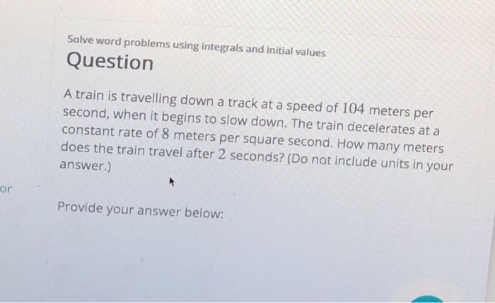 Integral Word Problem Examples Solved Solve word problems using integrals and initial | Chegg.com
