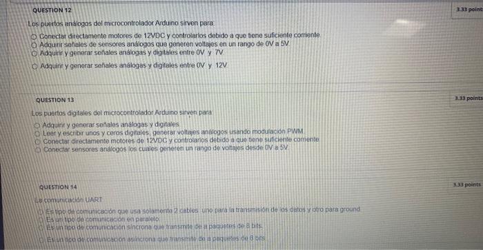 Los puertos analogos del microcontroladoc Arduino sirvon para: Conectat directamente motores de 12VDC y controlarlos debido a